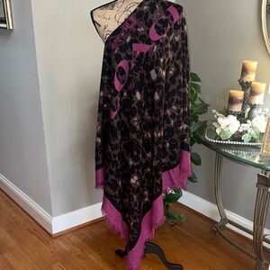 Coach Black and Purple Ocelot 53x53 Scarf NWOT